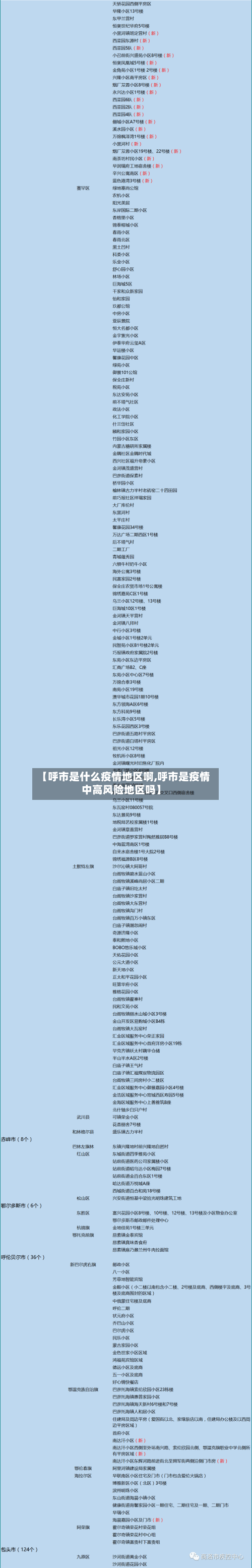 【呼市是什么疫情地区啊,呼市是疫情中高风险地区吗】