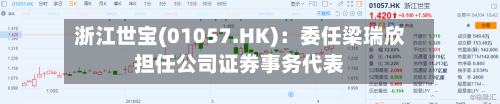 浙江世宝(01057.HK)：委任梁瑞欣担任公司证券事务代表-第2张图片
