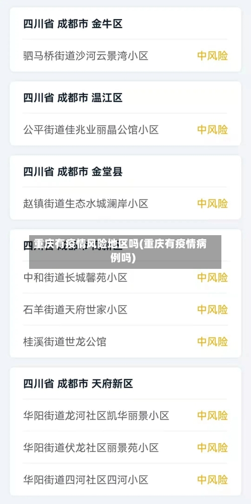 重庆有疫情风险地区吗(重庆有疫情病例吗)