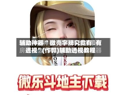 辅助神器“ 微壳字牌究竟有沒有透视	”(作弊)辅助透视教程-第1张图片