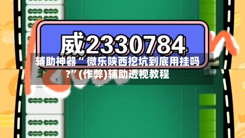 辅助神器“ 微乐陕西挖坑到底用挂吗?”(作弊)辅助透视教程-第2张图片
