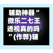辅助神器“ 微乐二七王透视真的吗”(作弊)辅助透视教程-第2张图片