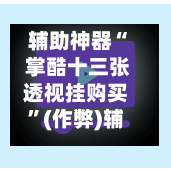 辅助神器“ 掌酷十三张透视挂购买”(作弊)辅助透视教程-第3张图片