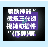辅助神器“ 微乐三代透视辅助插件”(作弊)辅助透视教程-第3张图片