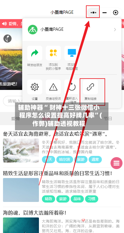 辅助神器“ 财神十三张微信小程序怎么设置提高好牌几率”(作弊)辅助透视教程-第2张图片